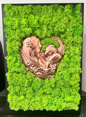 A mother's embras Eternal painting with scandinavian moss”