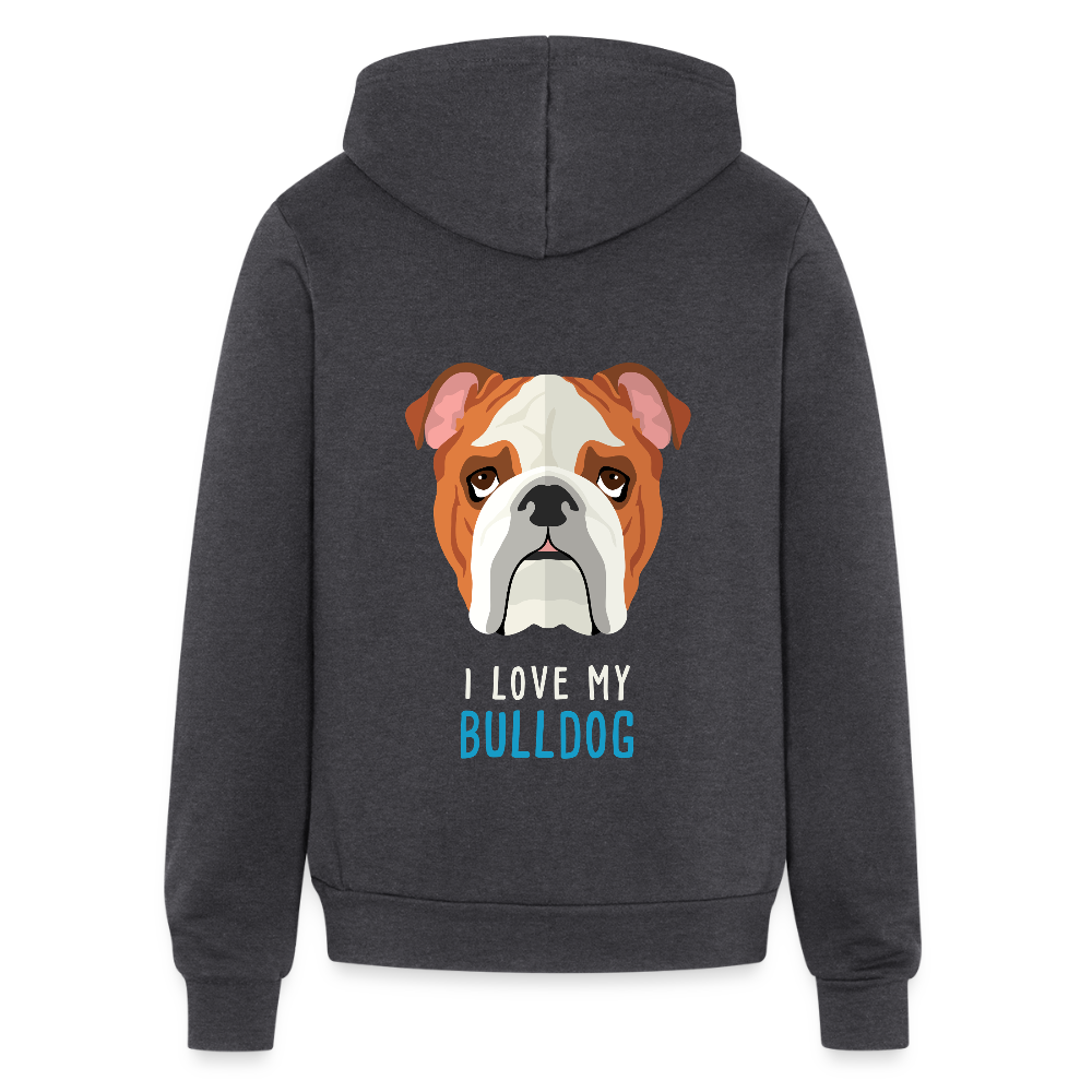I love my Bulldog Unisex Zip Hoodie S00557 - charcoal grey