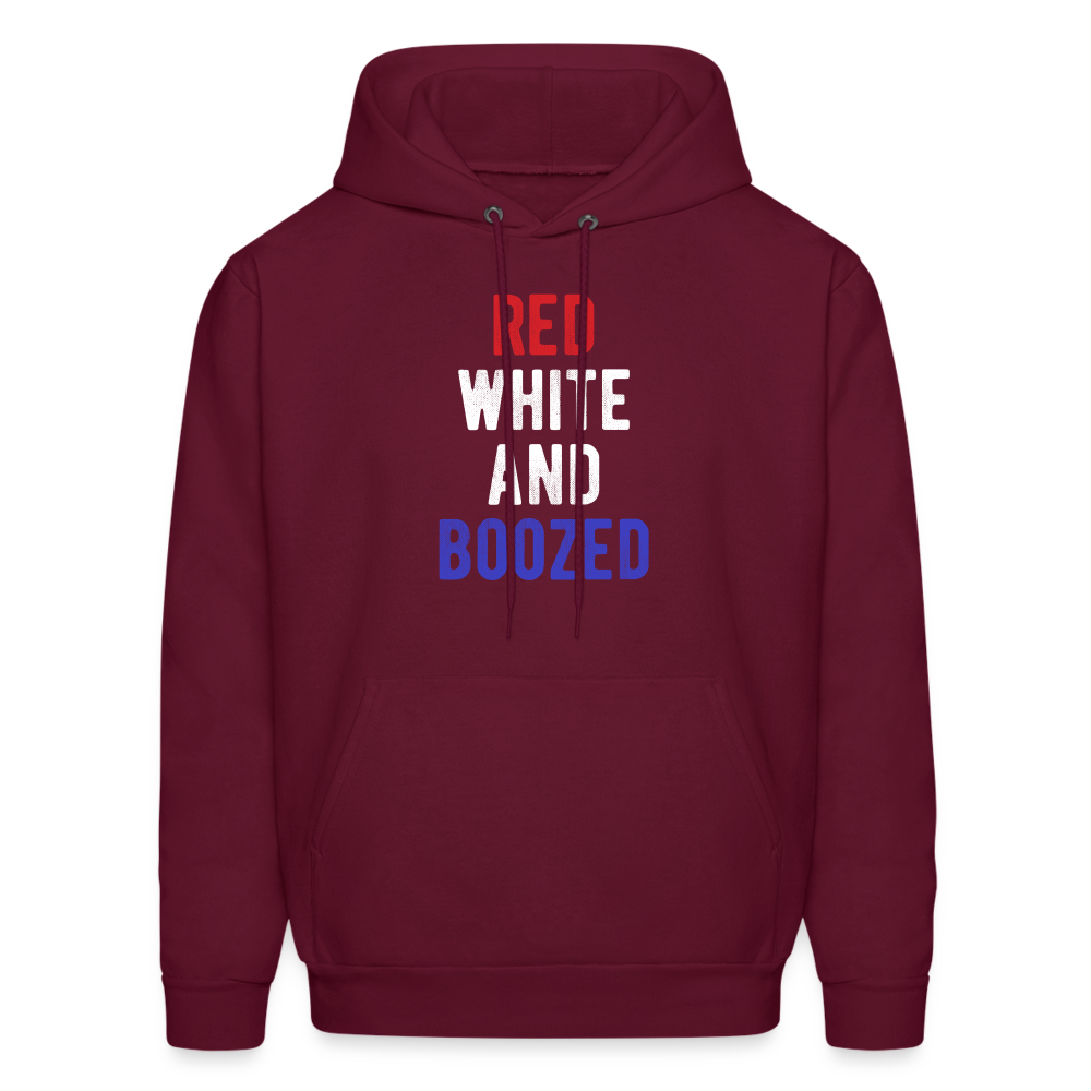 Patriot Red white and boozed  S00051 Men's Hoodie - burgundy