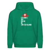 Legends are born in Switzerland Unisex Hoodie - kelly green