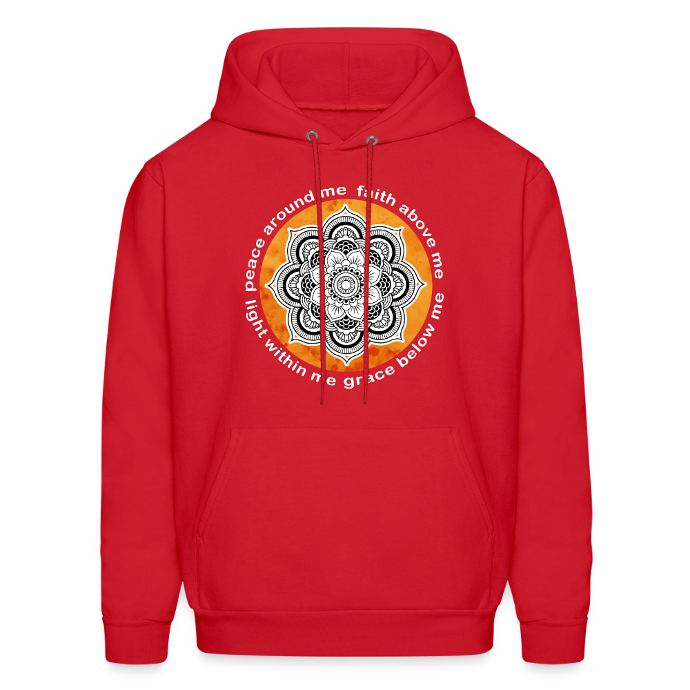Buddhist Hoodie - Peace around me, face above me, light within me, grace below me Crewneck Gift - red