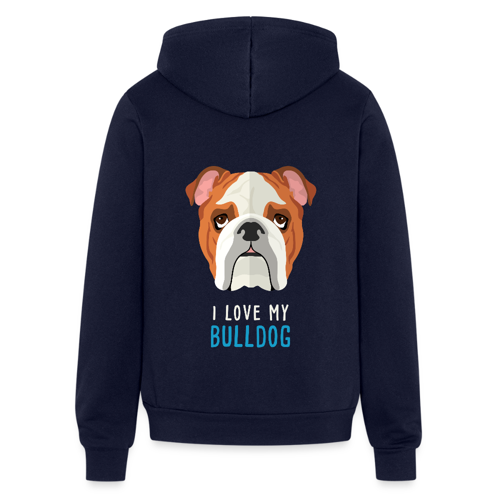 I love my Bulldog Unisex Zip Hoodie S00557 - navy
