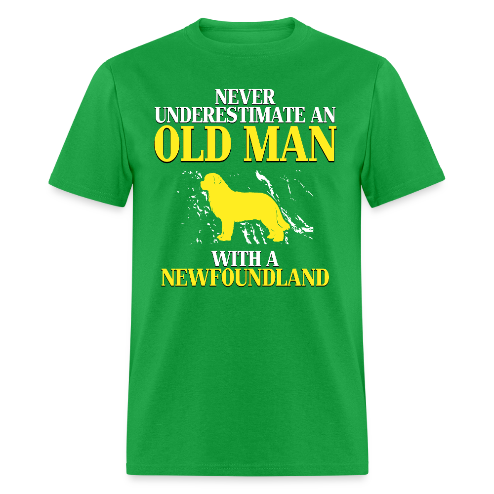 K00707  Personalizable Newfoundland Gift, Never underestimate an old man with a Newfoundland, Grandpa t Unisex Classic T-Shirt - bright green