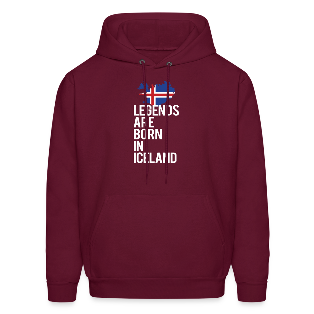 Iceland Hoodie - Legends are born in Iceland, Icelandic Gift K00465 - burgundy