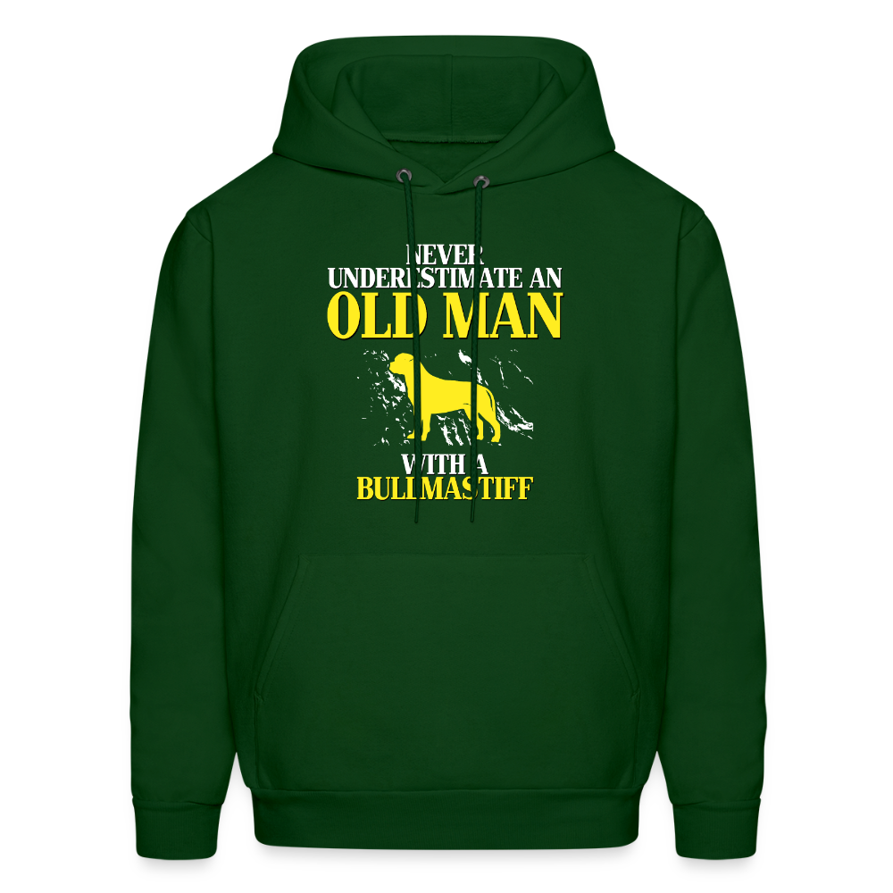 Never underestimate an old man with a Bullmastiff Unisex Hoodie - forest green