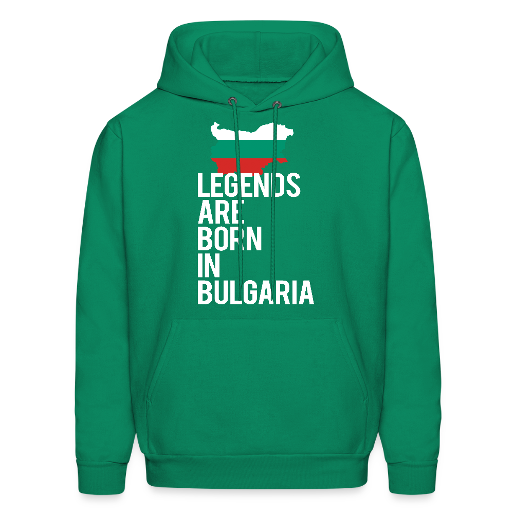 Men hoodie K00414 Bulgaria Hoodie - Legends are born in Bulgaria, Bulgarian Gift  Men's Hoodie - kelly green