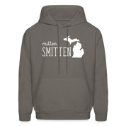 S00022  Personalizable Michigan Mitten smitten Gift, Unisex Longsleeve, Hoodie, Crewneck long sleeve, Sweatshirt, JerseyMen's Hoodie - asphalt gray
