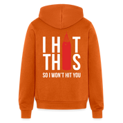 S00187  I hit this, so I won't hit you Unisex Zip Hoodie Boxing GiftUnisex Full Zip Hoodie - autumn
