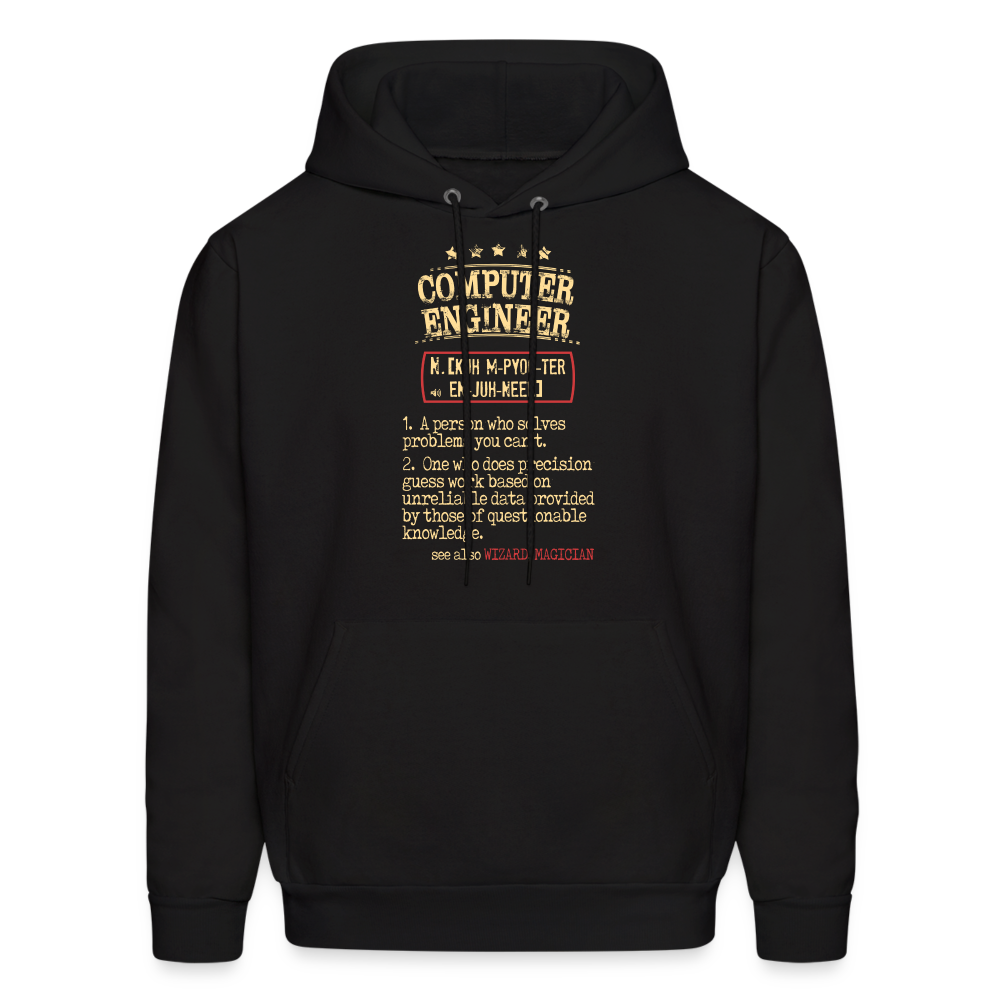 K00800   Computer Engineer Hoodie - Computer Engineer see also WIZARD, MAGICIAN, Computer Engineer Gift - black