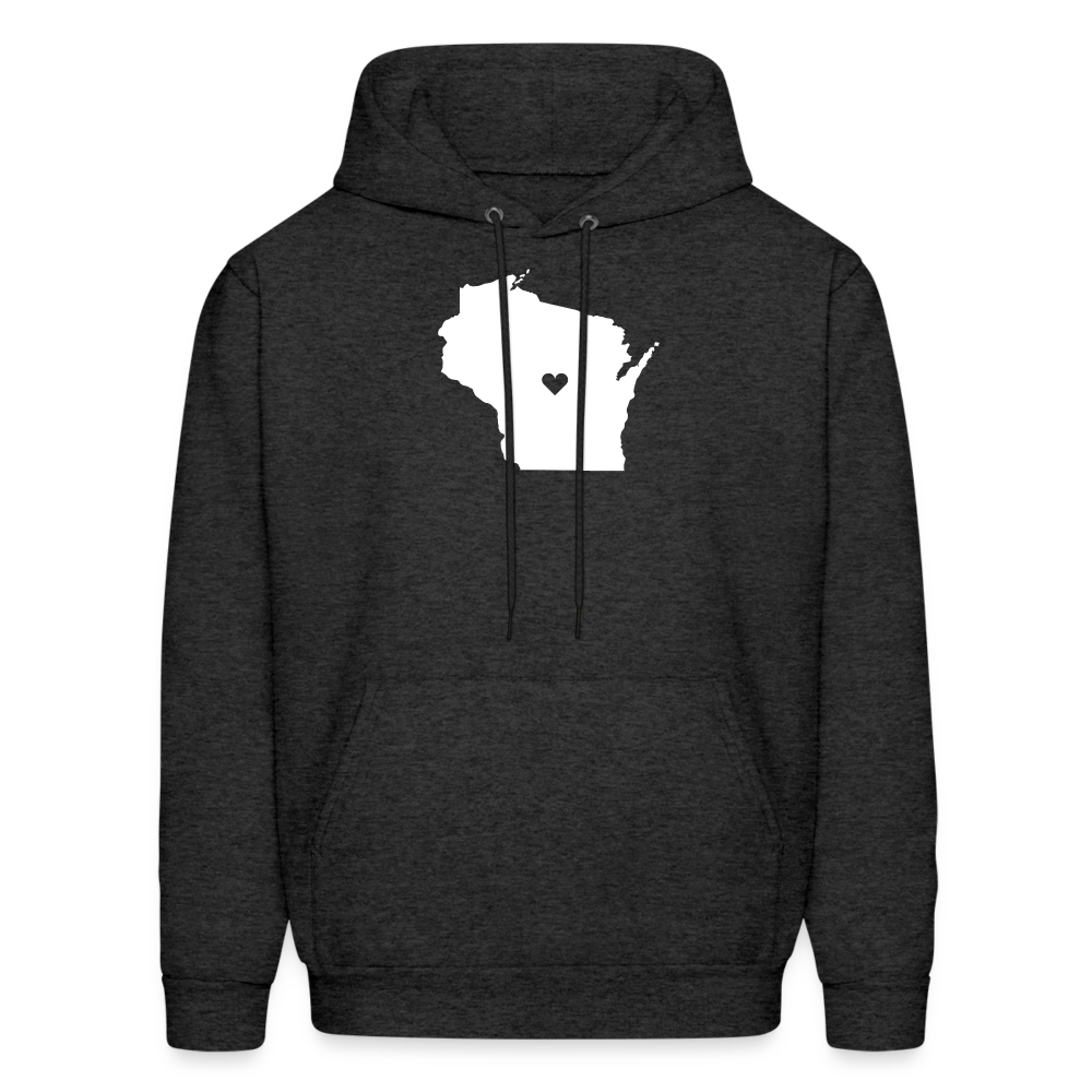 S00049Wisconsin - Love Men's Hoodie - charcoal grey