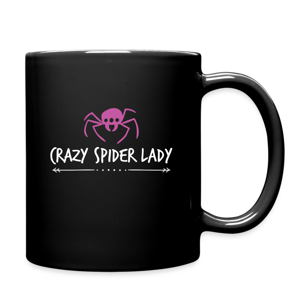 Crazy Spider Lady Full Color Mug - black