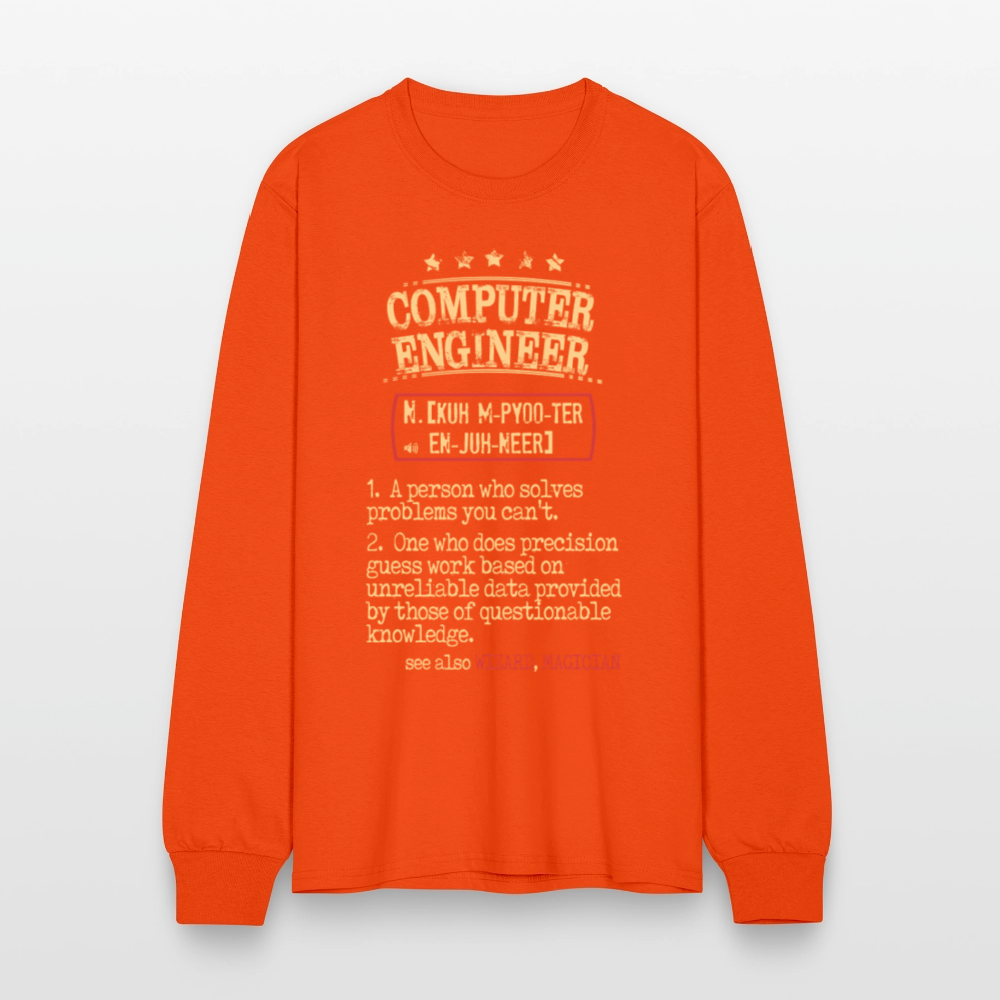 K00800 Computer Engineer crewneck - Computer Engineer see also WIZARD, MAGICIAN, - orange