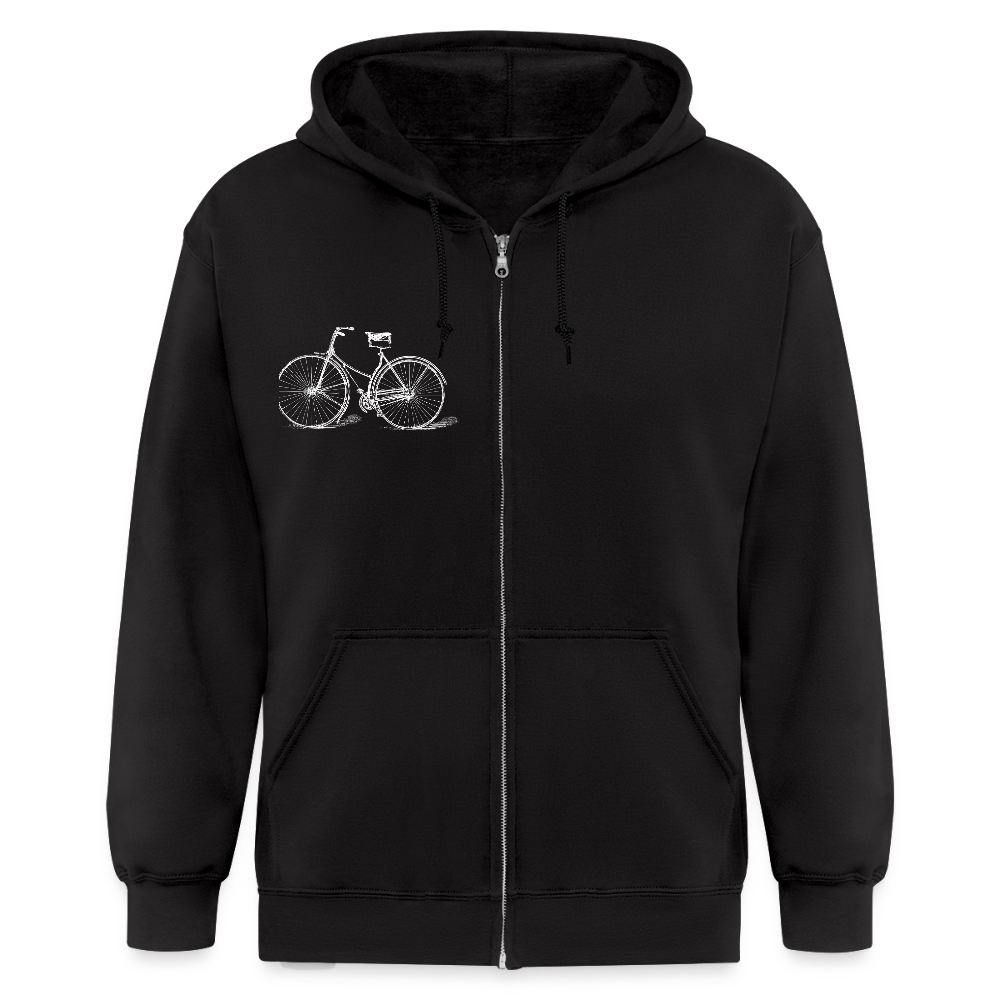 S00211 Sometimes I wonder if my bike is thinking about me too  with bicycle Men's Zip Hoodie - black
