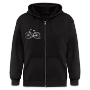 S00211 Sometimes I wonder if my bike is thinking about me too  with bicycle Men's Zip Hoodie - black