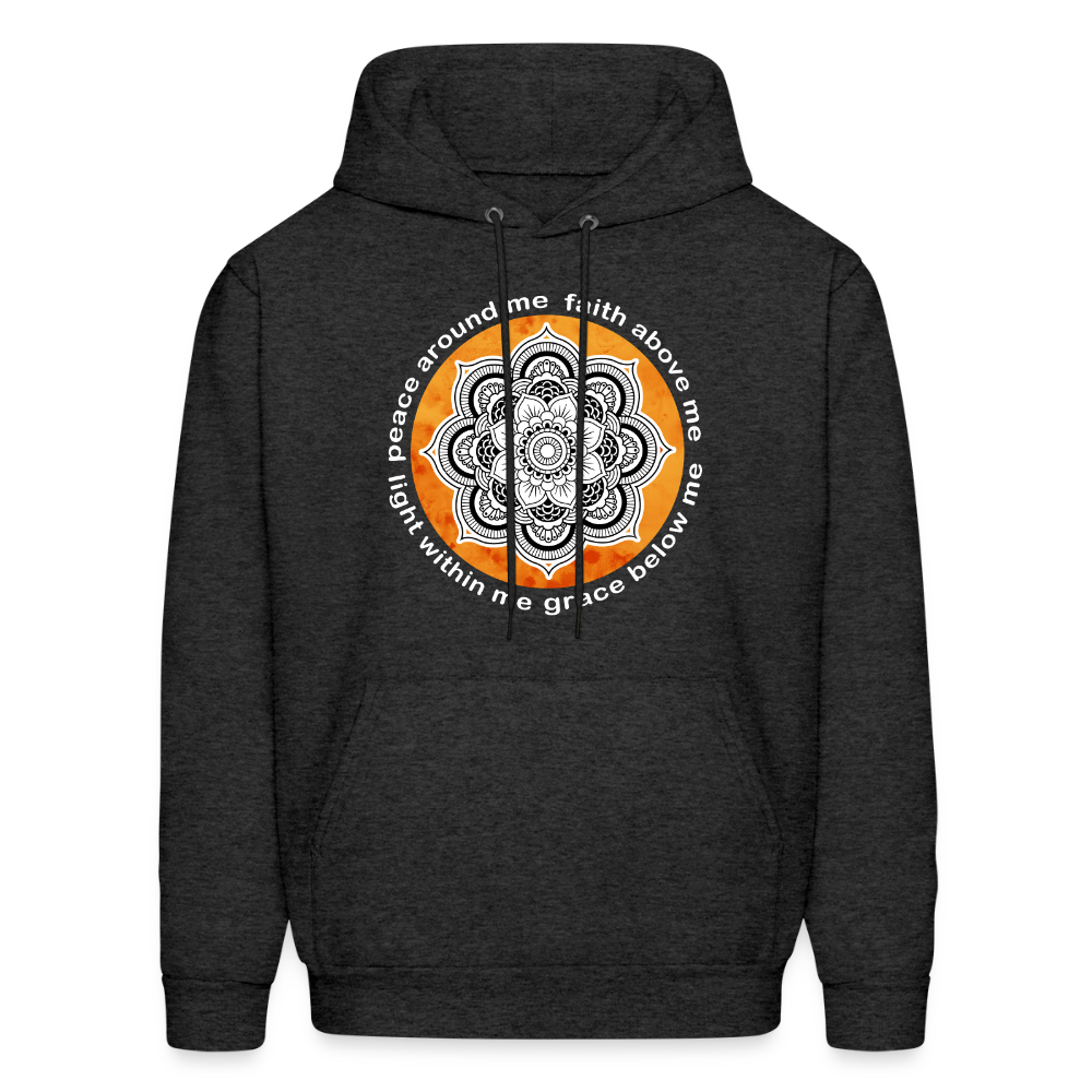 Buddhist Hoodie - Peace around me, face above me, light within me, grace below me Crewneck Gift - charcoal grey