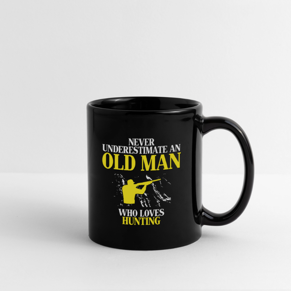K00730 Old man who loves Hunting Gift, Papa Gift, Grandpa Gift, Mug for Gramps Mug Papa Present, Dog Lover, Christmas gift, Father's day - black