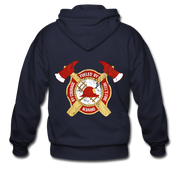 S00588 Fueled by hell's fire, driven by courage Unisex Zip Hoodie Firefighter Gift - navy