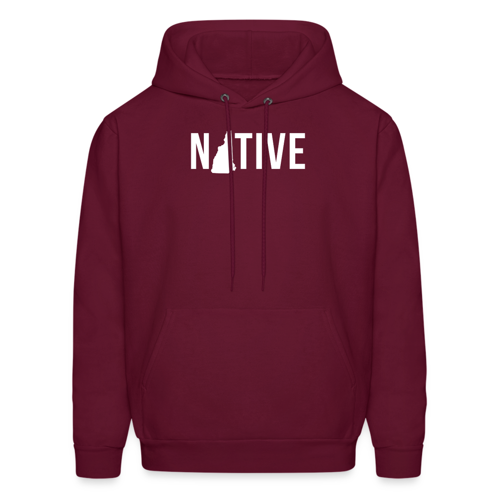 S00029 New Hampshire- Native Men's Hoodie - burgundy