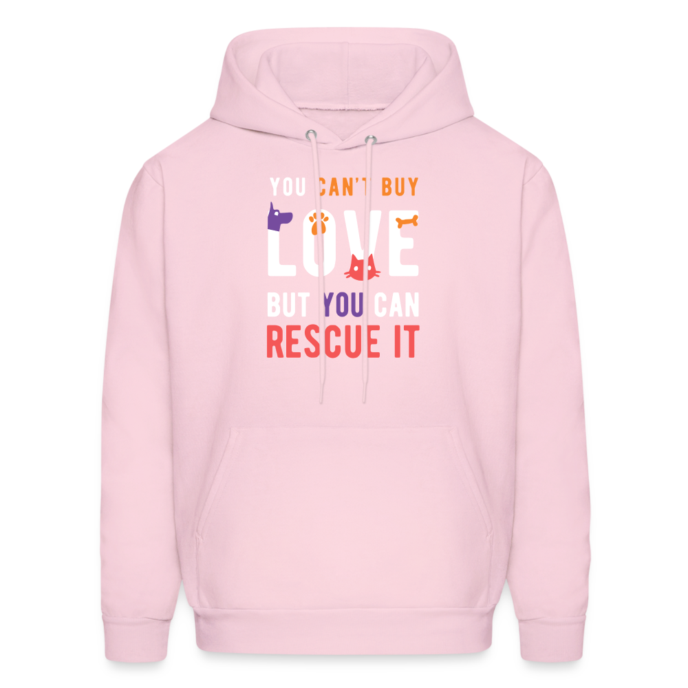 Animal Rescue Hoodie - You can't buy love, but you can rescue it  S00060 Men's Hoodie - pale pink