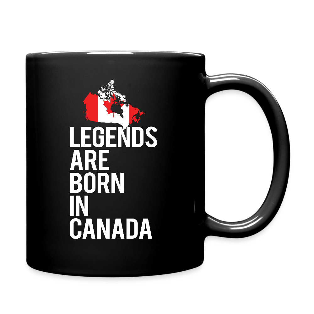 K00420 Legends ate born in Canada Black mug for people born in Canada - black