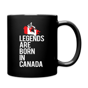K00420 Legends ate born in Canada Black mug for people born in Canada - black