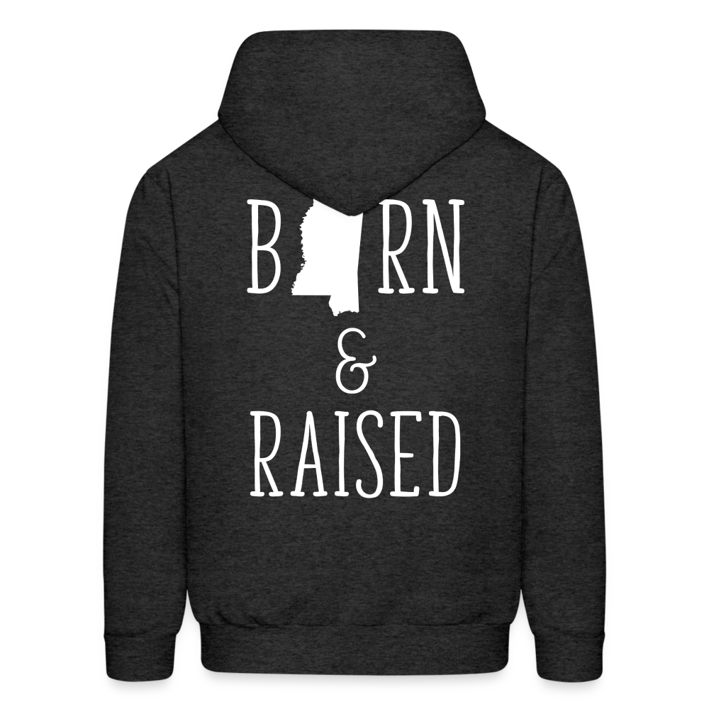 S00024 Mississippi Born & raised  Men's Hoodie - charcoal grey