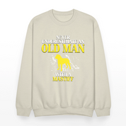K00700   Never underestimate an old man with a Mastiff, Father's Day Gift Crewneck Black - Sand