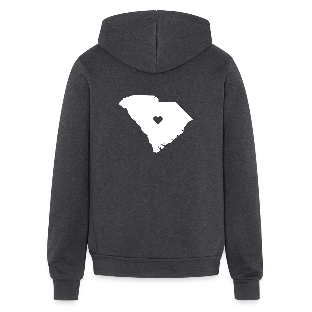 Love South Carolina Zip Hoodie S00040 - charcoal grey