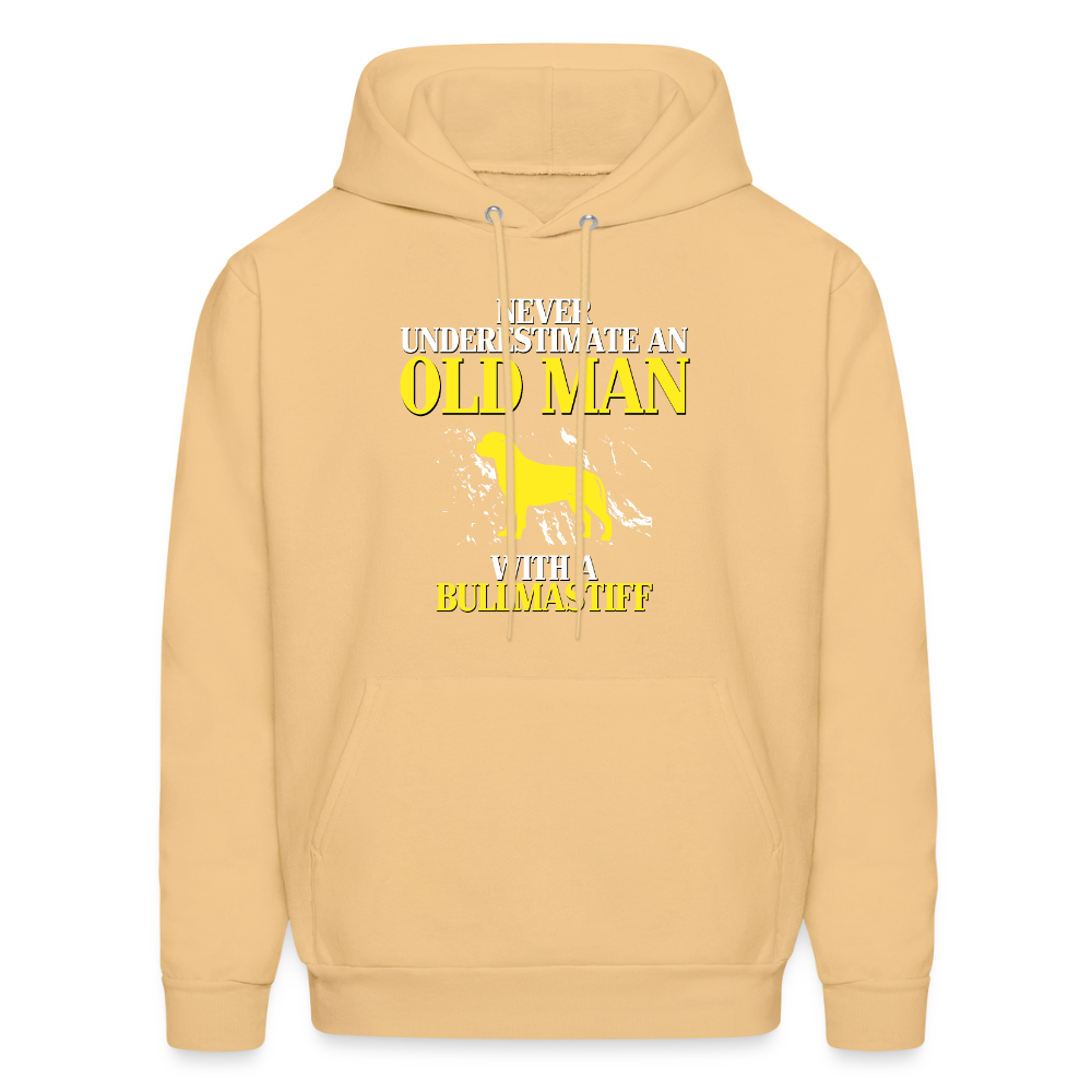 Never underestimate an old man with a Bullmastiff Unisex Hoodie - light gold 