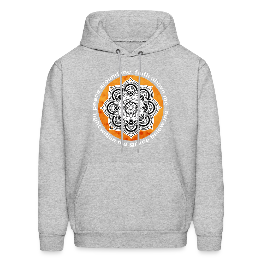 Buddhist Hoodie - Peace around me, face above me, light within me, grace below me Crewneck Gift - heather gray