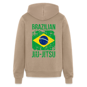 Brazilian Jiu Jitsu Flag Gildan Heavy Blend Adult Zip Hoodie - tan
