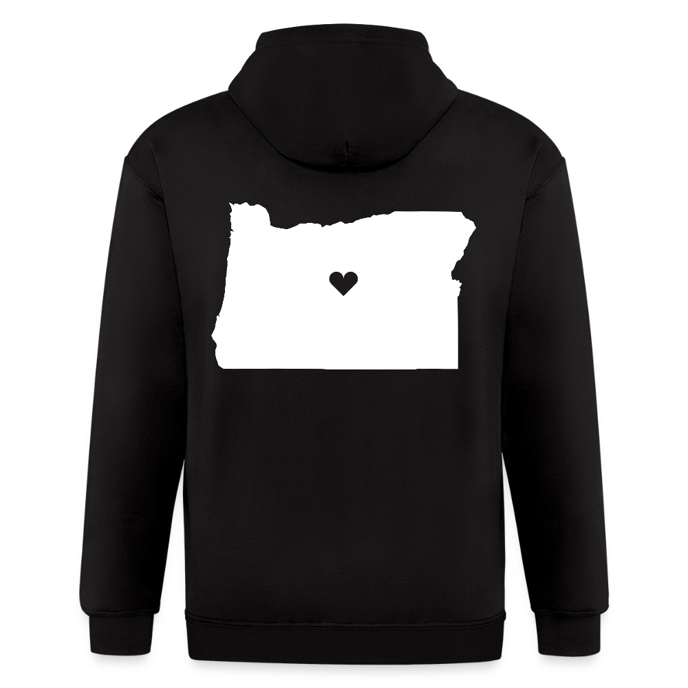 S00037 Love Oregon Unisex Zip Hoodie, Oregon Men's Zip Hoodie - black