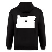 S00037 Love Oregon Unisex Zip Hoodie, Oregon Men's Zip Hoodie - black