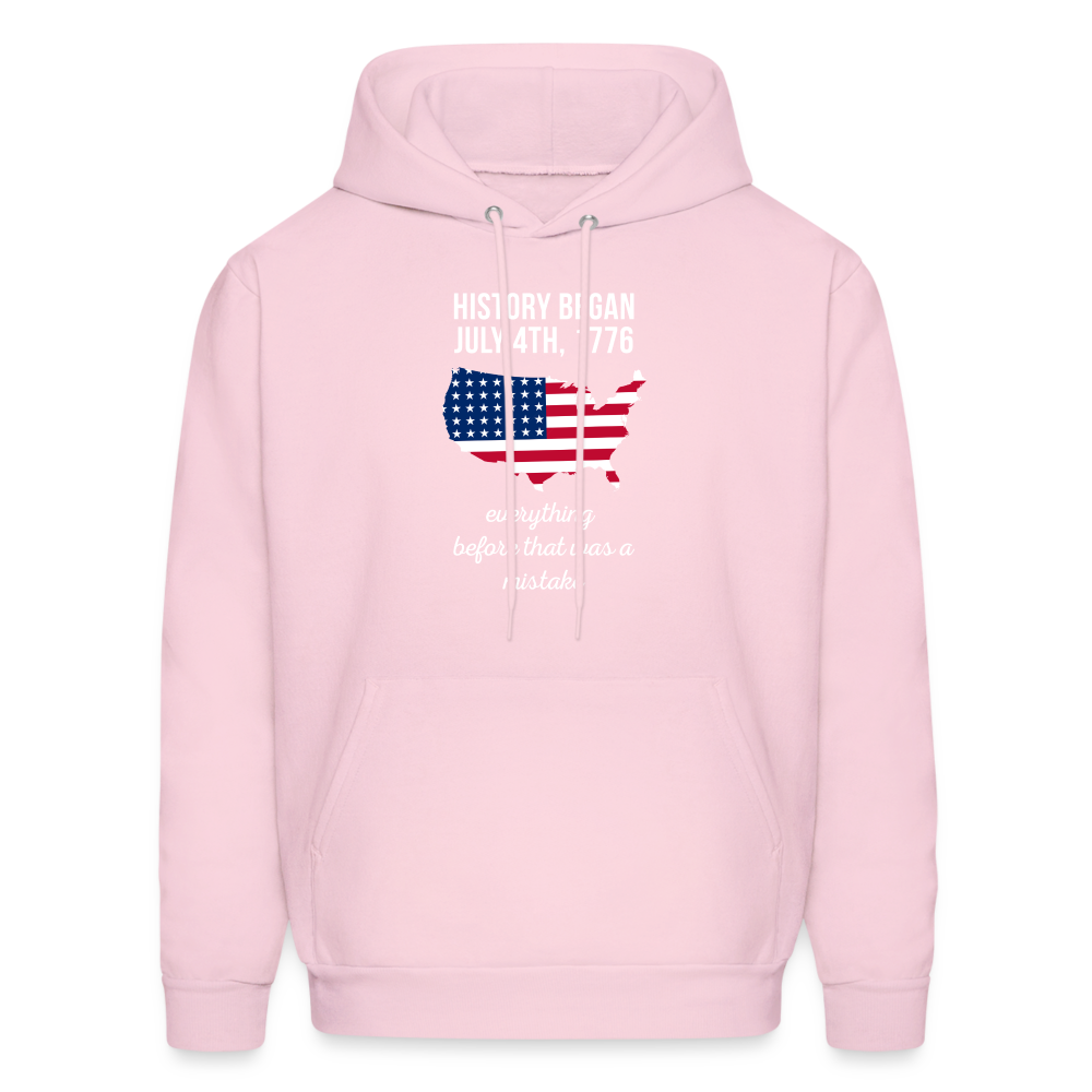 Patriot History began July 4th, 1776, everything before that was a mistake  S00055 Men's Hoodie - pale pink