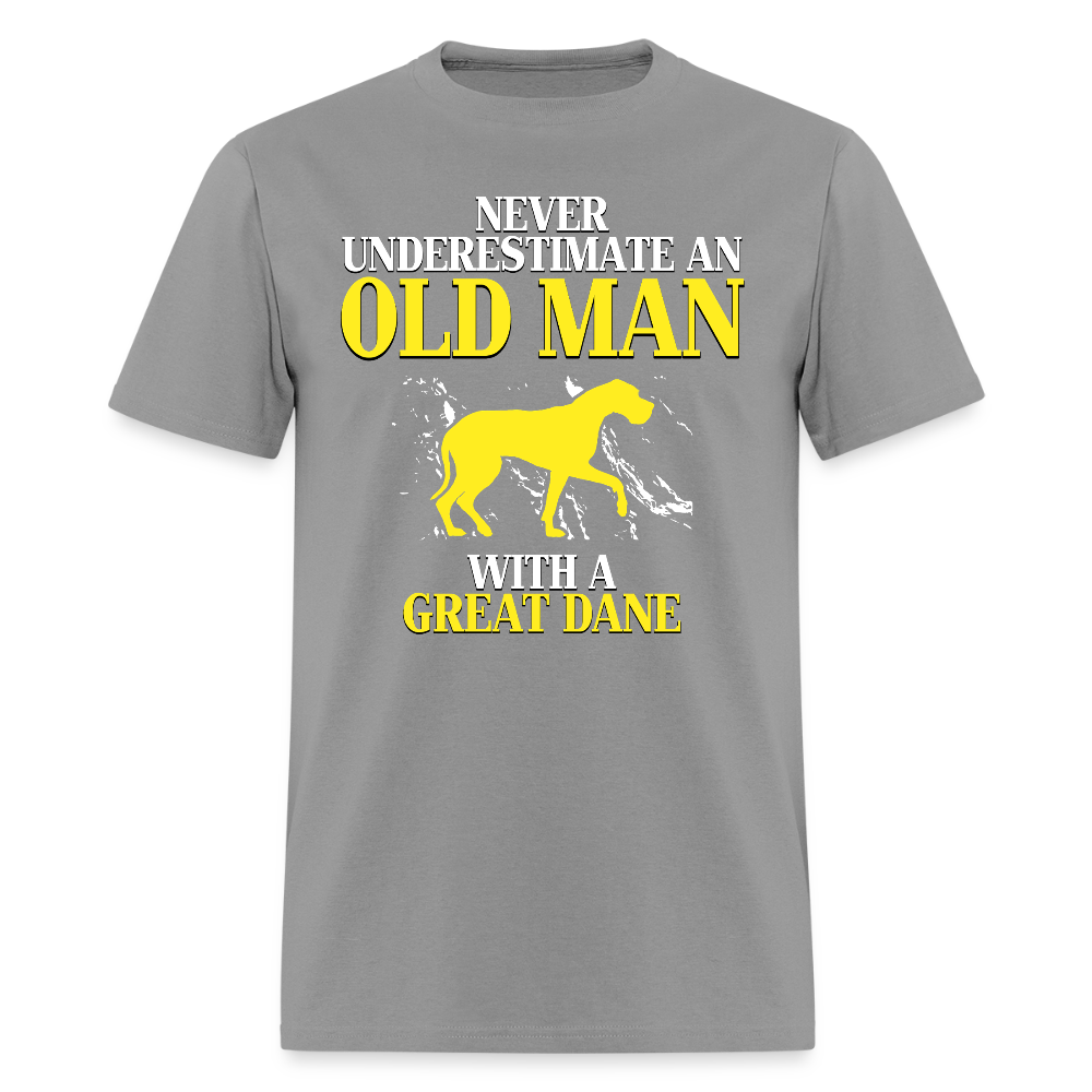 K00694 Great dane Gift, Never underestimate an old man with a Great dane, Grandpa tee, Unisex T-shirt, Grandfather gift, Grandfather t-shirt - rock