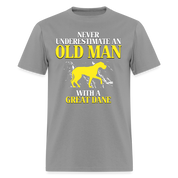 K00694 Great dane Gift, Never underestimate an old man with a Great dane, Grandpa tee, Unisex T-shirt, Grandfather gift, Grandfather t-shirt - rock