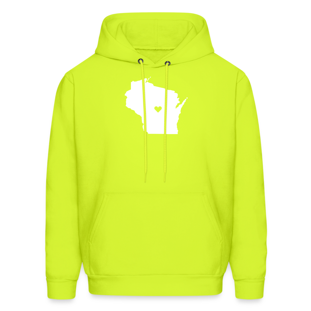 S00049Wisconsin - Love Men's Hoodie - safety green