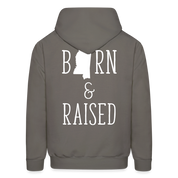 S00024 Mississippi Born & raised  Men's Hoodie - asphalt gray