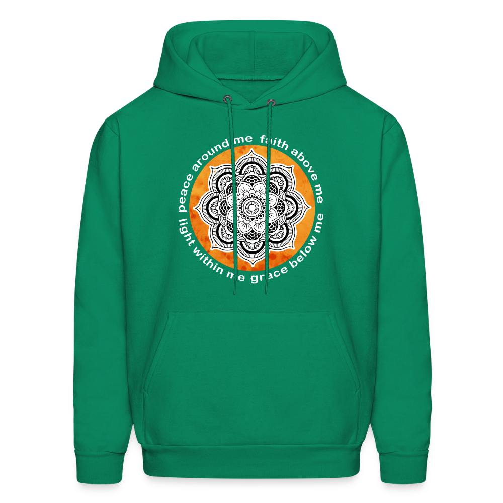Buddhist Hoodie - Peace around me, face above me, light within me, grace below me Crewneck Gift - kelly green