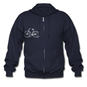 S00211 Sometimes I wonder if my bike is thinking about me too  with bicycle Men's Zip Hoodie - navy