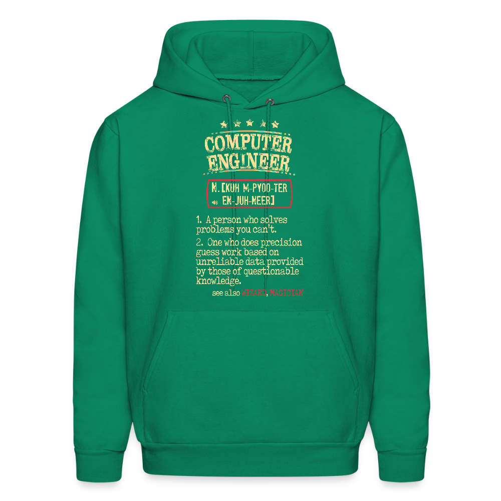 K00800  Computer Engineer Hoodie - Computer Engineer see also WIZARD, MAGICIAN, Computer Engineer GifMen's Hoodie - kelly green