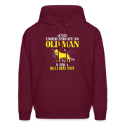 Never underestimate an old man with a Bullmastiff Unisex Hoodie - burgundy