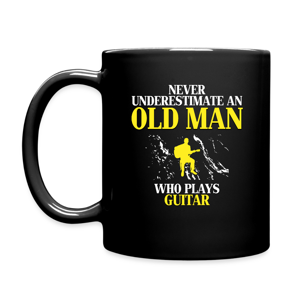 K00759 Old man who loves Guitar Gift, Papa Gift, Grandpa Gift, Mug for Gramps Mug Papa Present, Dog Lover, Christmas gift, Father's day - black