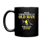 K00759 Old man who loves Guitar Gift, Papa Gift, Grandpa Gift, Mug for Gramps Mug Papa Present, Dog Lover, Christmas gift, Father's day - black