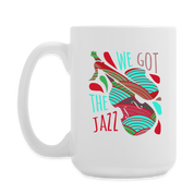 Jazz White Mug, Birthday Present, Christmas Gift, Personalized White Mug, Cool Jazz Gift Coffee/Tea Mug 15 oz - white