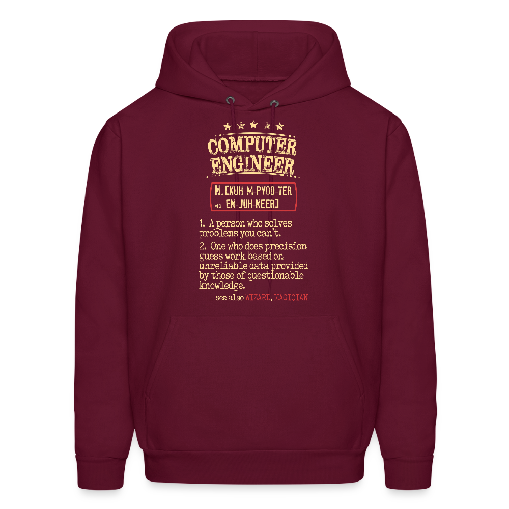 K00800  Computer Engineer Hoodie - Computer Engineer see also WIZARD, MAGICIAN, Computer Engineer GifMen's Hoodie - burgundy