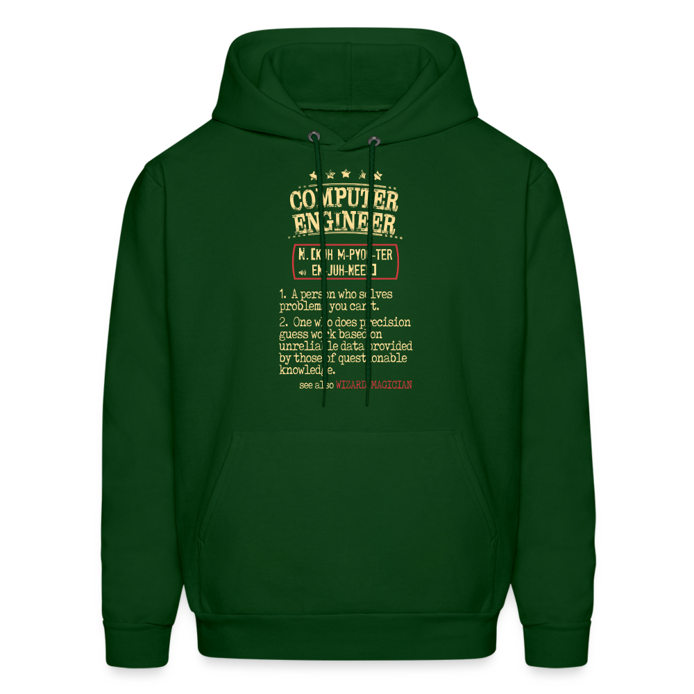 K00800   Computer Engineer Hoodie - Computer Engineer see also WIZARD, MAGICIAN, Computer Engineer Gift - forest green