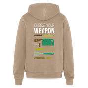 S00534 Choose your weapon Gildan Heavy Blend Adult Zip Hoodie - tan