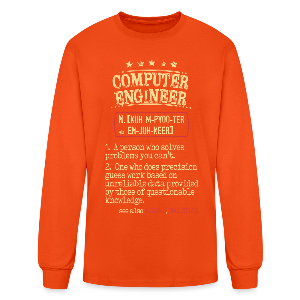 K00800 Computer Engineer crewneck - Computer Engineer see also WIZARD, MAGICIAN, - orange