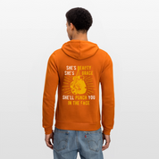 S00188 She's beauty, she's grace, she'll punch you in the face Unisex Zip Hoodie Boxing Gift - autumn